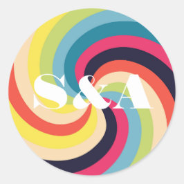 Adesivo Script Retroativo Psicodélico de Groovy Vibrante