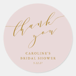Adesivo Script rosa elegante para agradecimento Chá de pan