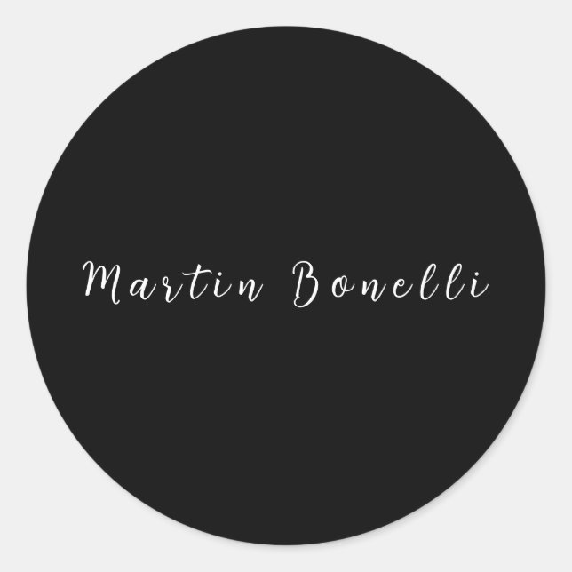 Adesivo Script Simples de Caligrafia Branca em Tendência P (Frente)