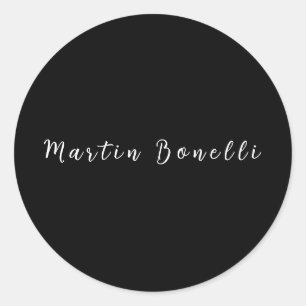 Adesivo Script Simples de Caligrafia Branca em Tendência P