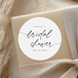 Adesivo Script Simples de Chá de Noiva Minimalista | Preto