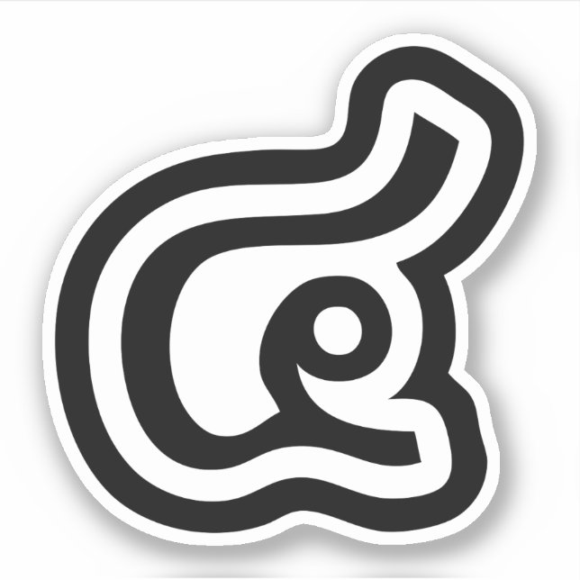 Adesivo Script Tailandês Número 4 / Quatro / ๔ (Consulte/S (Frente)