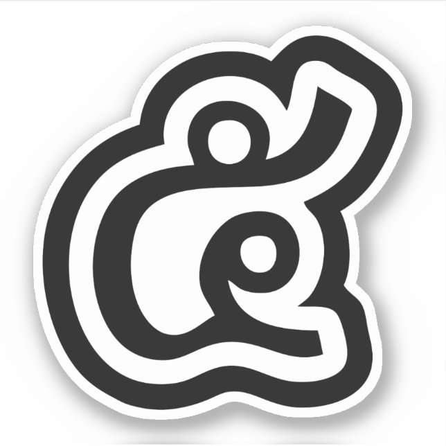 Adesivo Script Tailandês Número 5 / Cinco / ๕ (Haa/Ha) (Frente)