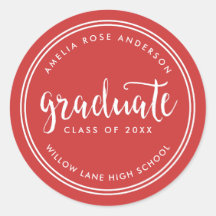 Script Vermelho e Graduação de Formando de Stripes