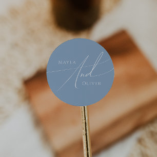 Adesivo Script Whimsical Casamento de Dusty Blue