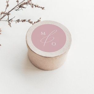 Adesivo Script Whimsical Rosa Monograma Envelope Selo