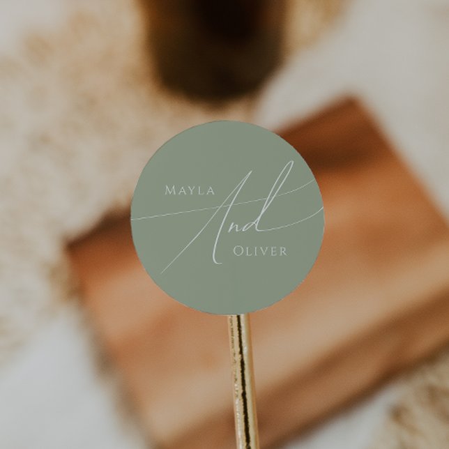 Adesivo Script Whimsical | Sage Green Wedding (Criador carregado)