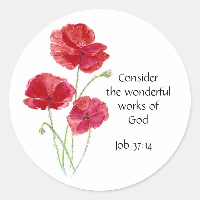 Adesivo Scripture, Inspirational, Quote, Flower, Poppy (Frente)