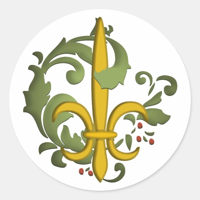 Adesivo Scroll de Natal Fleur de lis Stickers (Frente)