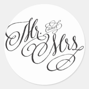 Adesivo Scroll Font Sr. e Sra. Wedding Sticker
