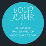 Adesivo Scuba Blue Freehand Simples<br><div class="desc">Legal,  elegante e design mínimo. Azul e branco.</div>