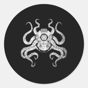 Adesivo Scuba Diver Ocean Animal Aquarist Gift Kraken Octo