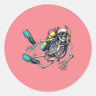 Adesivo Scuba Merging Halloween Skeleton Scuba Diver
