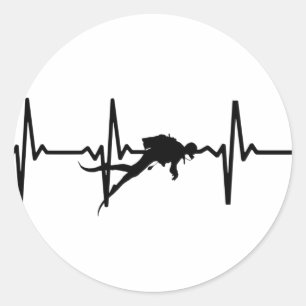 Adesivo Scuba Merging Heart Pulse Sticker