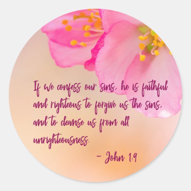 Adesivo Se Confessarmos A Inspiração Floral Cristã (Frente)