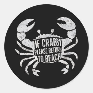 Adesivo Se Crabby, Por Favor, Volte Para Praia Engraçado V