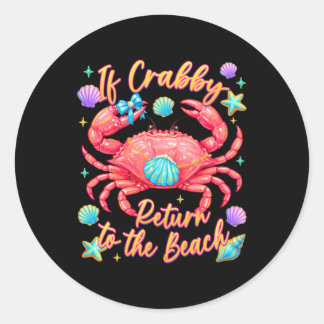 Adesivo Se Crabby Voltar à Praia Caranguejo de Verão
