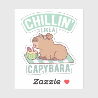 Adesivo Se divertindo como um capivara engraçado