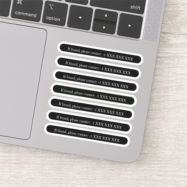 Adesivo Se Encontrado, Contacte o Autocolante x6 (Detalhe)