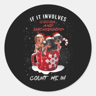 Adesivo Se Envolver Cacau E Dachshund Conte-Me Em Xmas