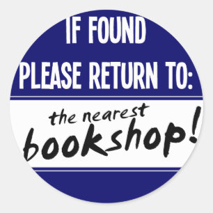 Adesivo Se retorno por favor encontrado à livraria a mais