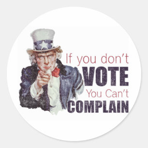 Adesivo Se você não vota, você não pode queixar-se -
