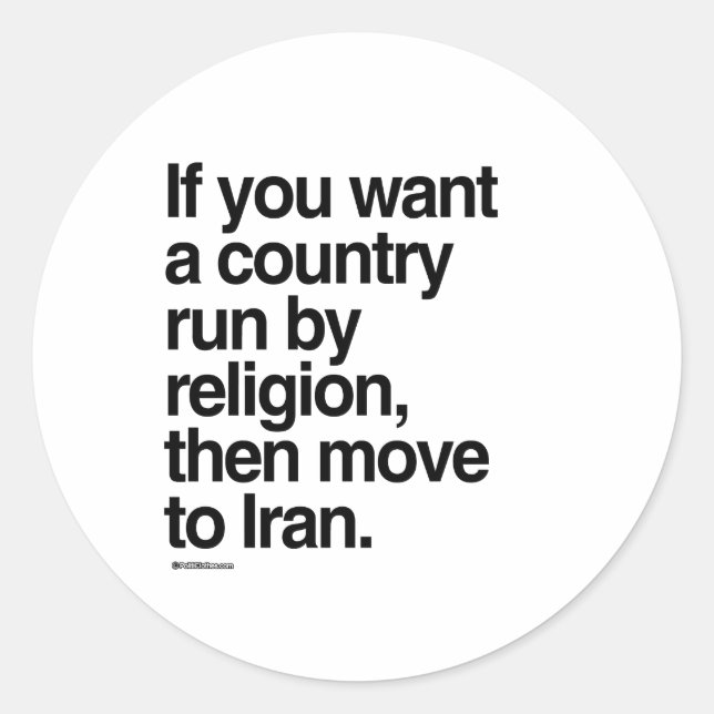 Adesivo Se você quer um país governado pela religião (Frente)