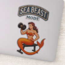 Sea Beast Mode Mermaid - Retro Pin-Up Gym Fitness