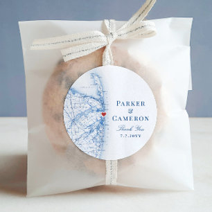 Adesivo Sea Bright New Jersey - Favor do Casamento do Mapa