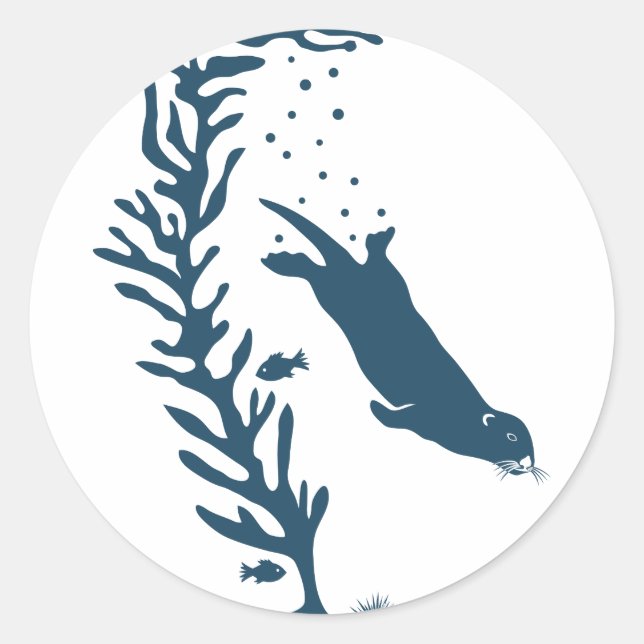 Adesivo sea California marine otter forest kelp ocean (Frente)