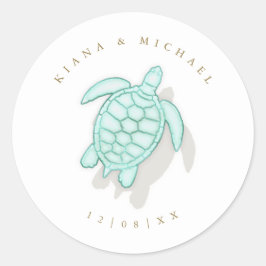 Adesivo Sea Foam Beach Wedding Turtle ID837