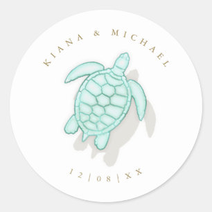 Adesivo Sea Foam Beach Wedding Turtle ID837