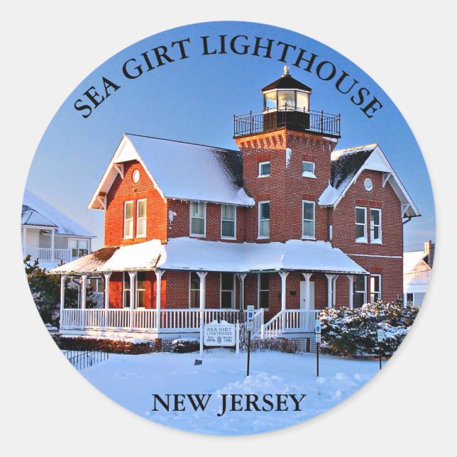 Adesivo Sea Girt Lighthouse, New Jersey Round Stickers (Frente)