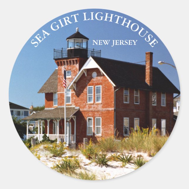 Adesivo Sea Girt Lighthouse, New Jersey Round Stickers (Frente)