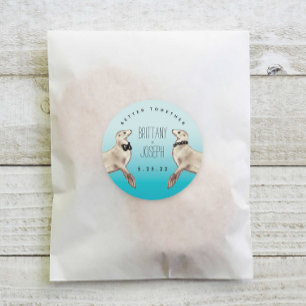 Adesivo Sea Lions Blue Modern Wedn Round Clássica