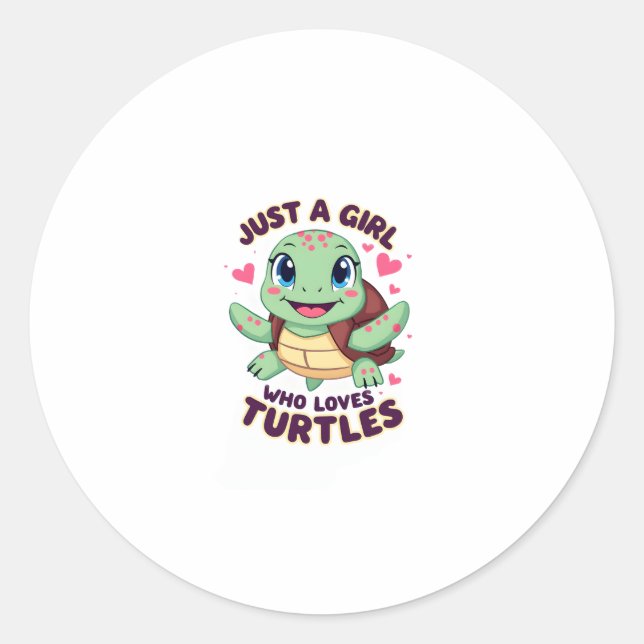 Adesivo Sea Reptile Turtle Lovers Just A Girl Who Loves Tu (Frente)