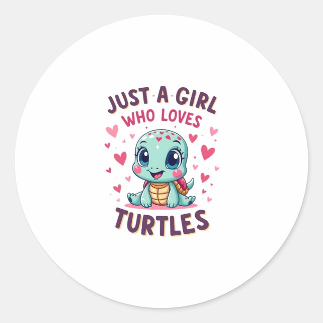 Adesivo Sea Reptile Turtle Lovers Just A Girl Who Loves Tu (Frente)