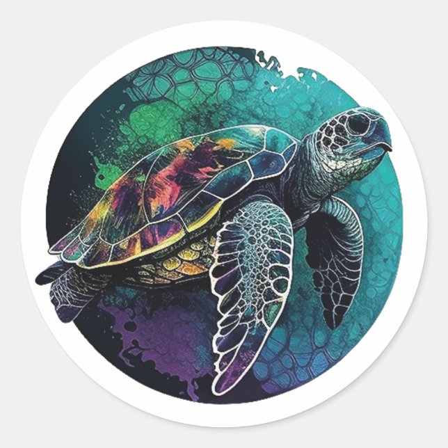 Adesivo Sea Turtle Beach Lover Ocean Animal Graphic  (Frente)