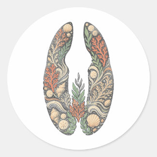 Adesivo Sea Turtle Botanical Track Nature Sticker