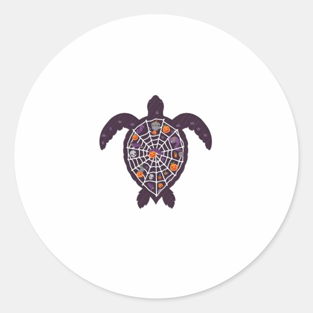 Adesivo Sea Turtle Halloween Spider-web Pumpkin Hall (Frente)