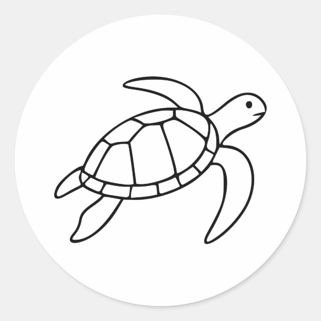Adesivo Sea Turtle Line Art – Minimalist Marine Animal (Frente)