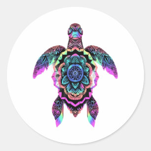 Adesivo Sea Turtle Mandala Sea Ocean Trabalho de arte boho
