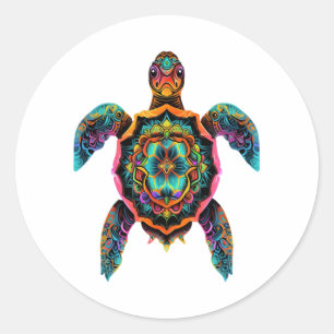 Adesivo Sea Turtle Mandala Sea Ocean Trabalho de arte boho