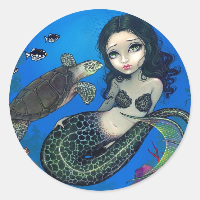 Adesivo "Sea Turtle Mermaid" Sticker (Frente)