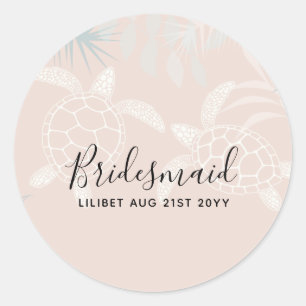 Adesivo Sea Turtles Beach Coral e Turquoise Bridal Party