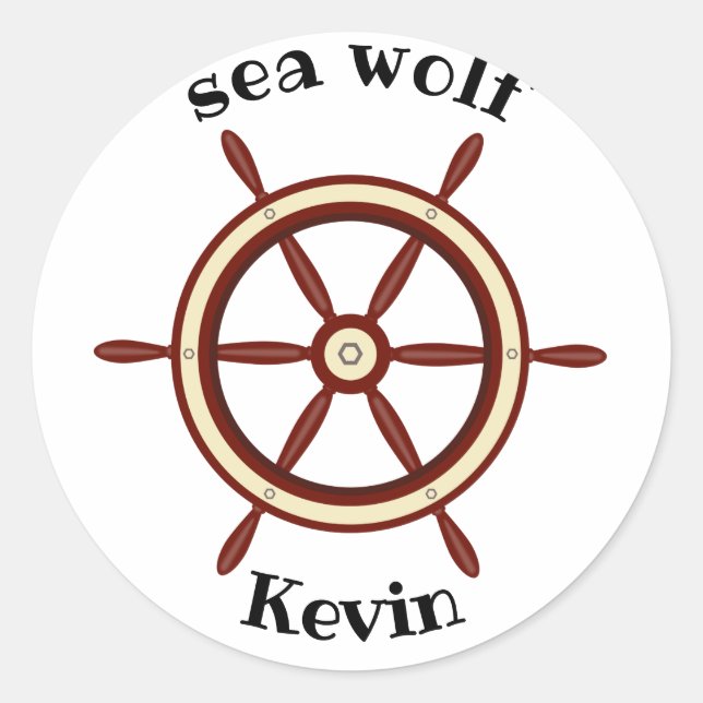 Adesivo "SEA WOLF", volante, personalizado (Frente)