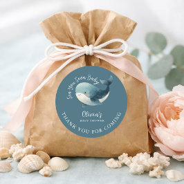 Adesivo Sea You Soon Whale Turquoise Thank You Baby Shower