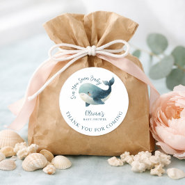 Adesivo Sea You Soon Whale White Thank You Baby Shower