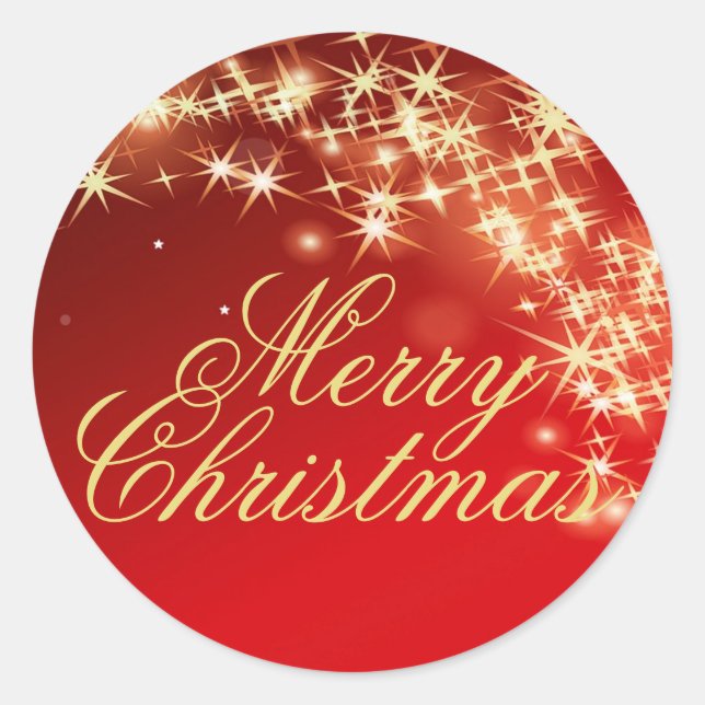 Adesivo Seal de Envelope de Natal Feliz e Dourado Estrela (Frente)