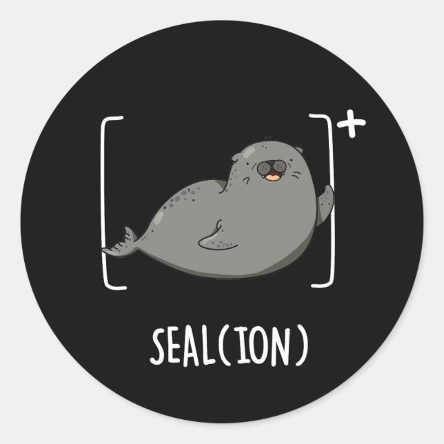 Adesivo Seal Ion Funny Sea Lion Pun Dark BG (Frente)